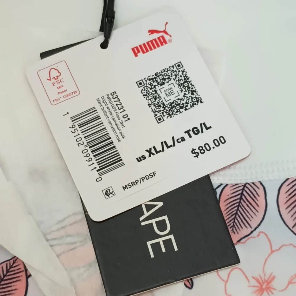 Puma White and Pink Floral Golf Skort XL/L - Picture 4 of 14